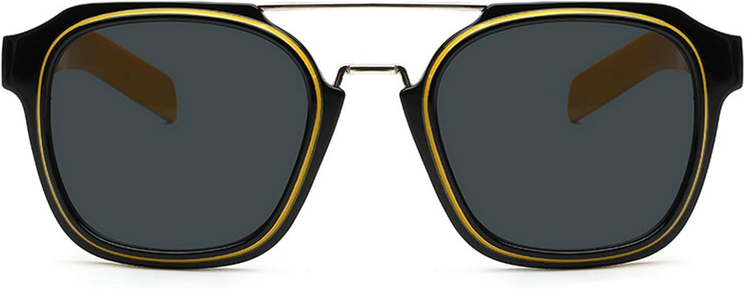 Солнцезащитные очки в стиле ретро с двойной перемычкой, квадратной формы, градиентные линзы, защита от УФ-излучения UV400, модные солнцезащитные очки-пилот для мужчин mincl, Black Yellow
Солнцезащитные очки в стиле ретро с двойной перемычкой, квадратной формы, градиентные линзы, защита от УФ-излучения UV400, модные солнцезащитные очки-пилот для мужчин mincl, Black Yellow