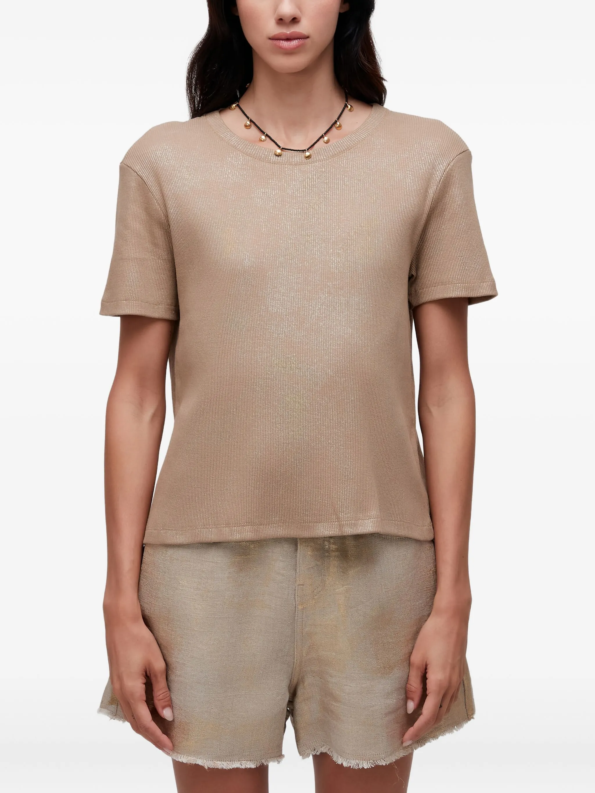 Футболка в рубчик с эффектом металлик Osklen, коричневый
Футболка в рубчик с эффектом металлик Osklen, коричневый