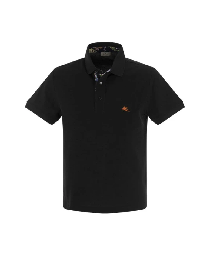 Рубашка Поло из пике с вышитым изображением пегаса Etro, черный
Рубашка Поло из пике с вышитым изображением пегаса Etro, черный