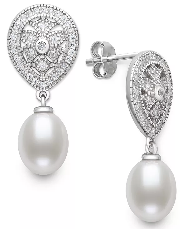 Серьги-Подвески с культивированным пресноводным белым жемчугом (8-9 мм) и выращенными в лаборатории сапфирами из стерлингового серебра Belle De Mer, white
Серьги-Подвески с культивированным пресноводным белым жемчугом (8-9 мм) и выращенными в лаборатории сапфирами из стерлингового серебра Belle De Mer, white