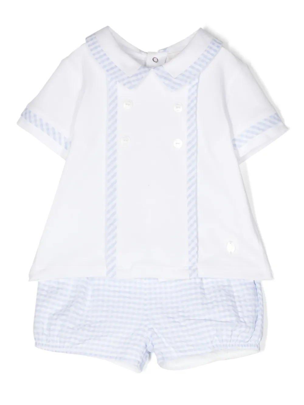 Комплект из топа и шортов в клетку гингем Patachou, белый
Комплект из топа и шортов в клетку гингем Patachou, белый