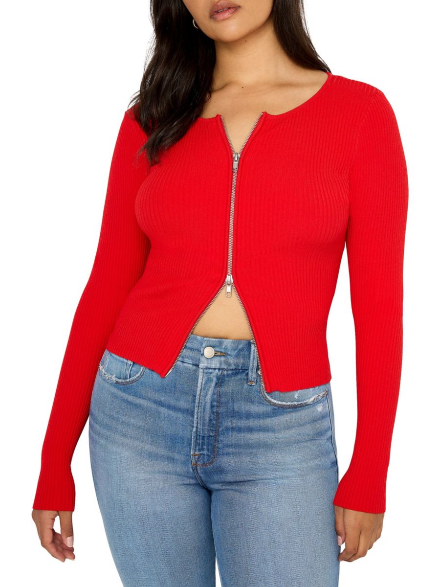 Свитер на молнии с ребристой вязкой Дева Good American, цвет Grenadine
Свитер на молнии с ребристой вязкой Дева Good American, цвет Grenadine