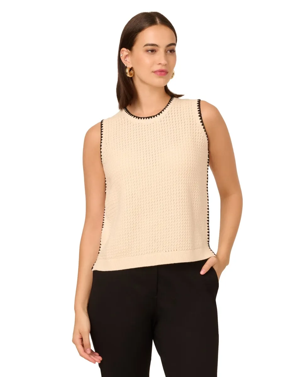 Топ вязки в двух тонах Adrianna Papell, белый
Топ вязки в двух тонах Adrianna Papell, белый