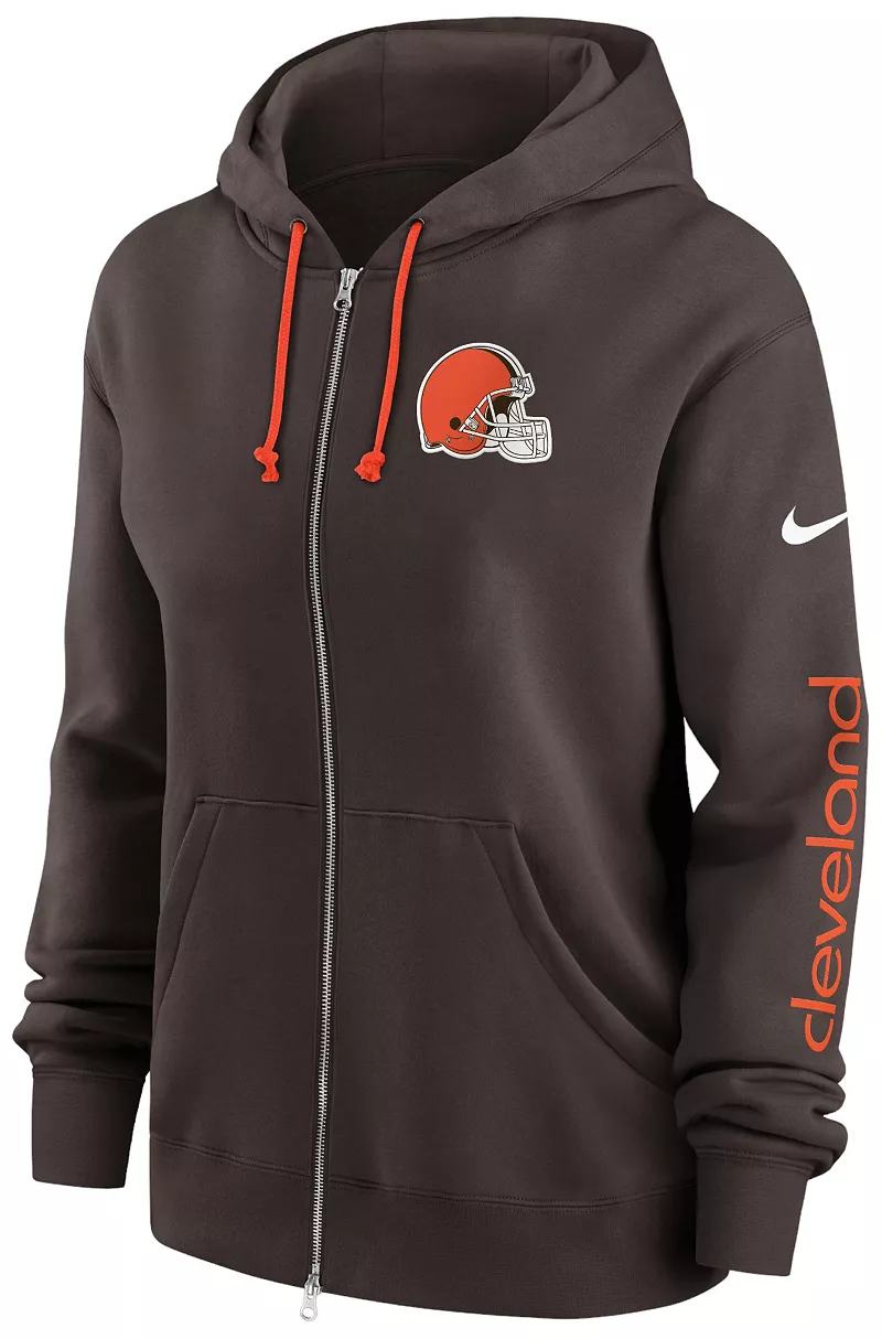 Женская худи с молнией во всю длину Nike Cleveland Browns Phoenix Brown 
Женская худи с молнией во всю длину Nike Cleveland Browns Phoenix Brown