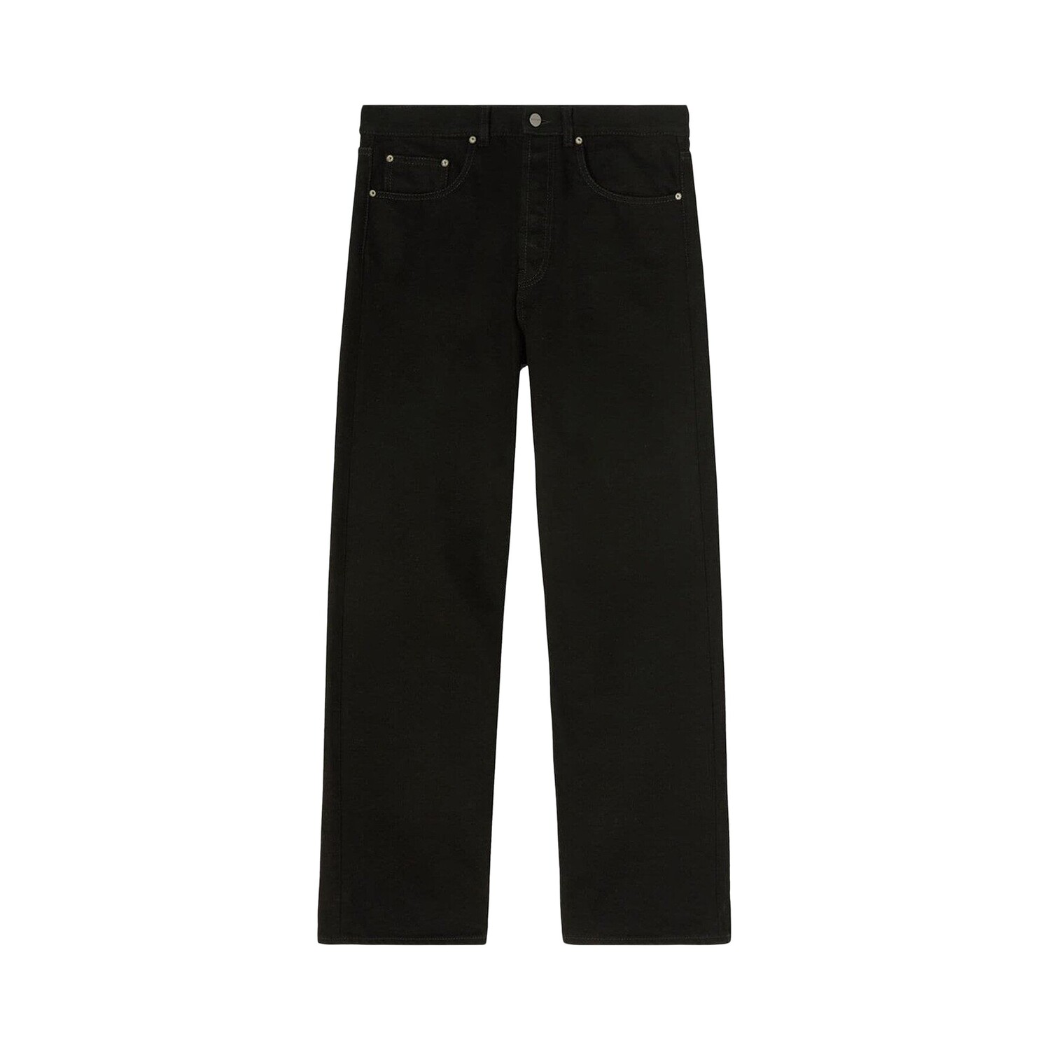 Свободные джинсы с 5 карманами и логотипом Palm Angels, цвет Черный/Белый 
Свободные джинсы с 5 карманами и логотипом Palm Angels, цвет Черный/Белый