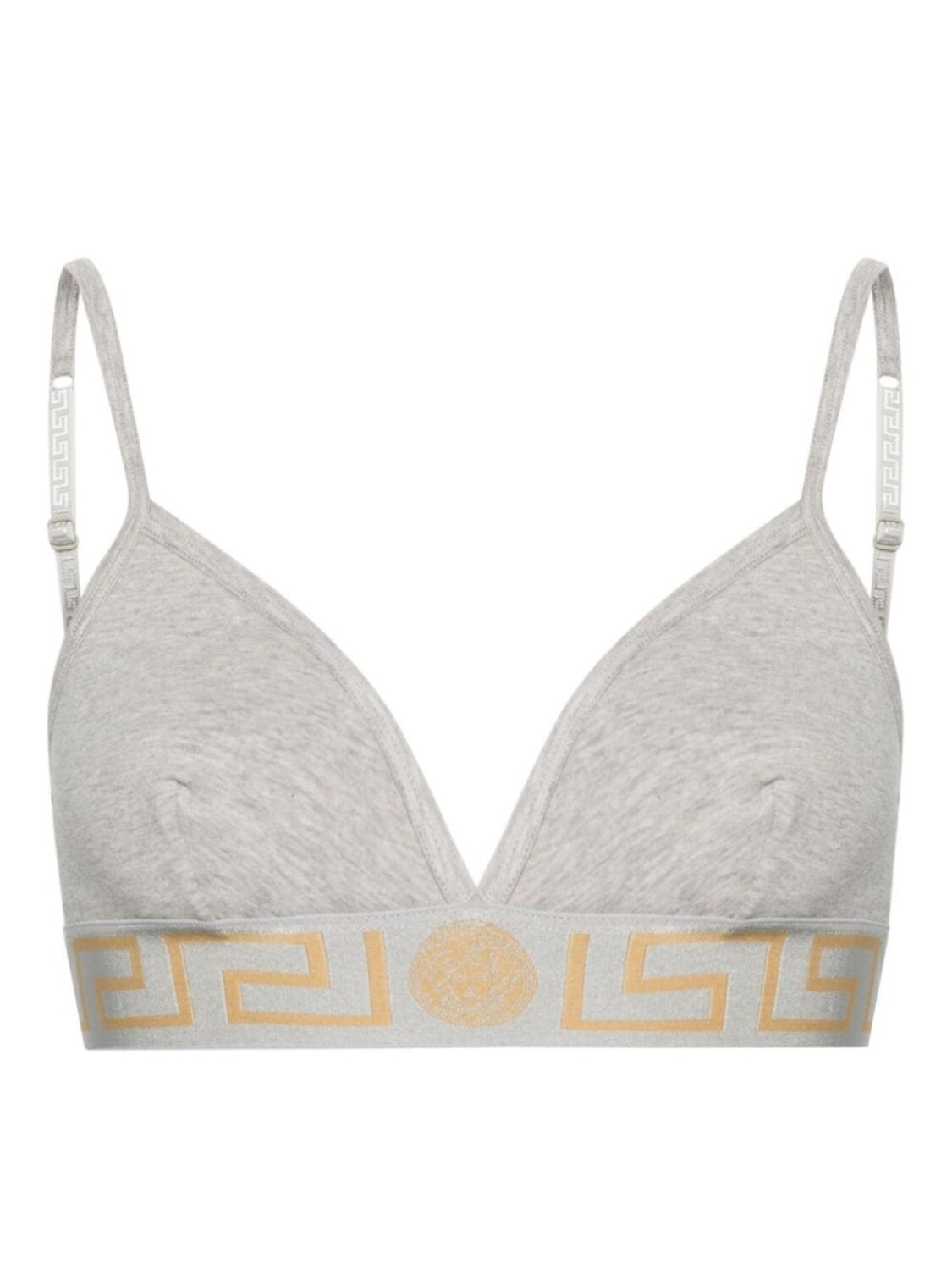 Бюстгальтер-бралетт с треугольными чашками и узором Greca Versace, серый
Бюстгальтер-бралетт с треугольными чашками и узором Greca Versace, серый