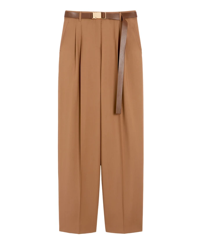 Шерстяные брюки с поясом и металлической пряжкой Max Mara Studio, бежевый
Шерстяные брюки с поясом и металлической пряжкой Max Mara Studio, бежевый