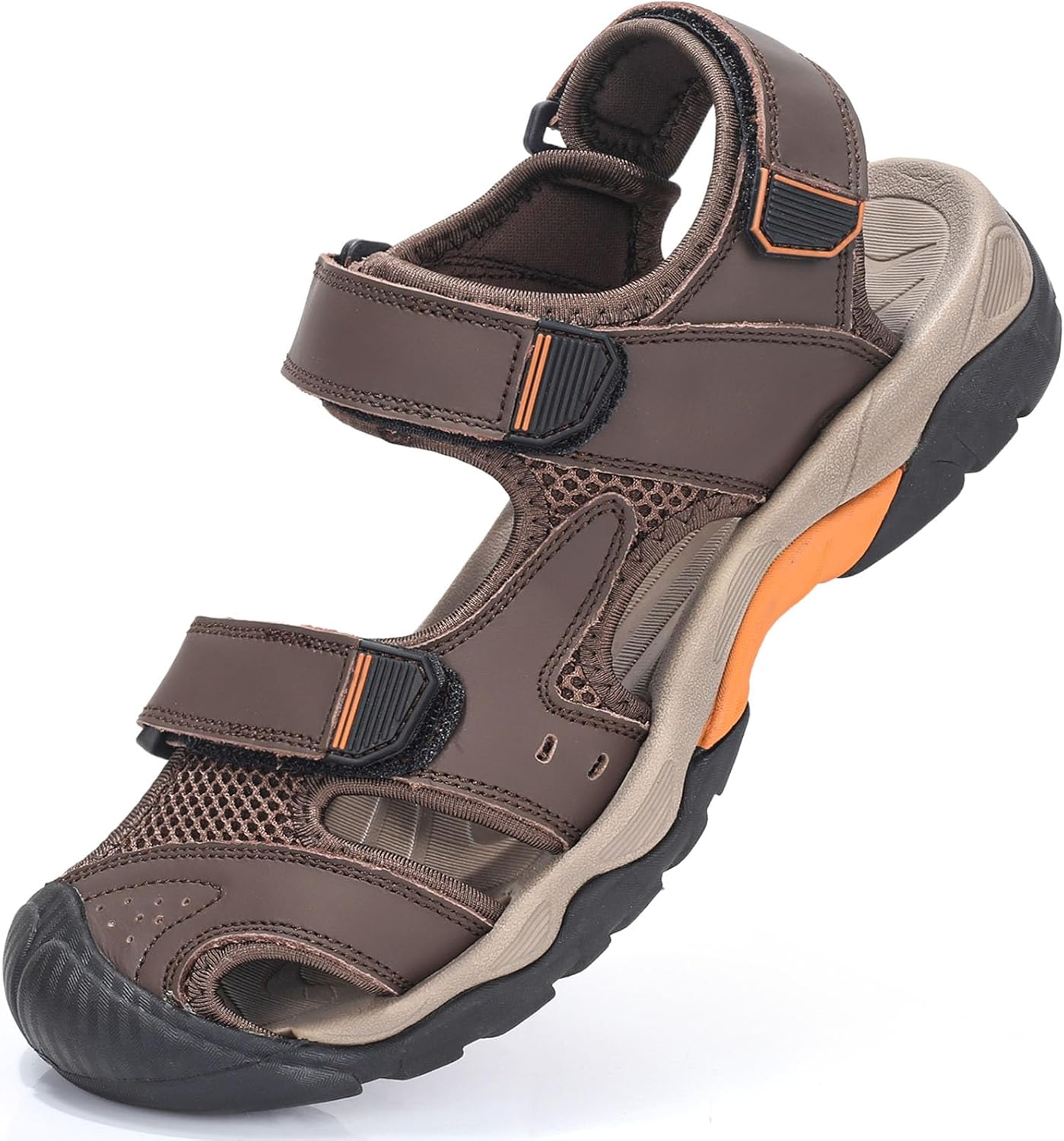 Мужские кожаные сандалии VISIONREAST - для активного отдыха на открытом воздухе и водонепроницаемых спортивных занятий - пляжные сандалии-рыбацкие с закрытым носком, темно-коричневый
Мужские кожаные сандалии VISIONREAST - для активного отдыха на открытом воздухе и водонепроницаемых спортивных занятий - пляжные сандалии-рыбацкие с закрытым носком, темно-коричневый
