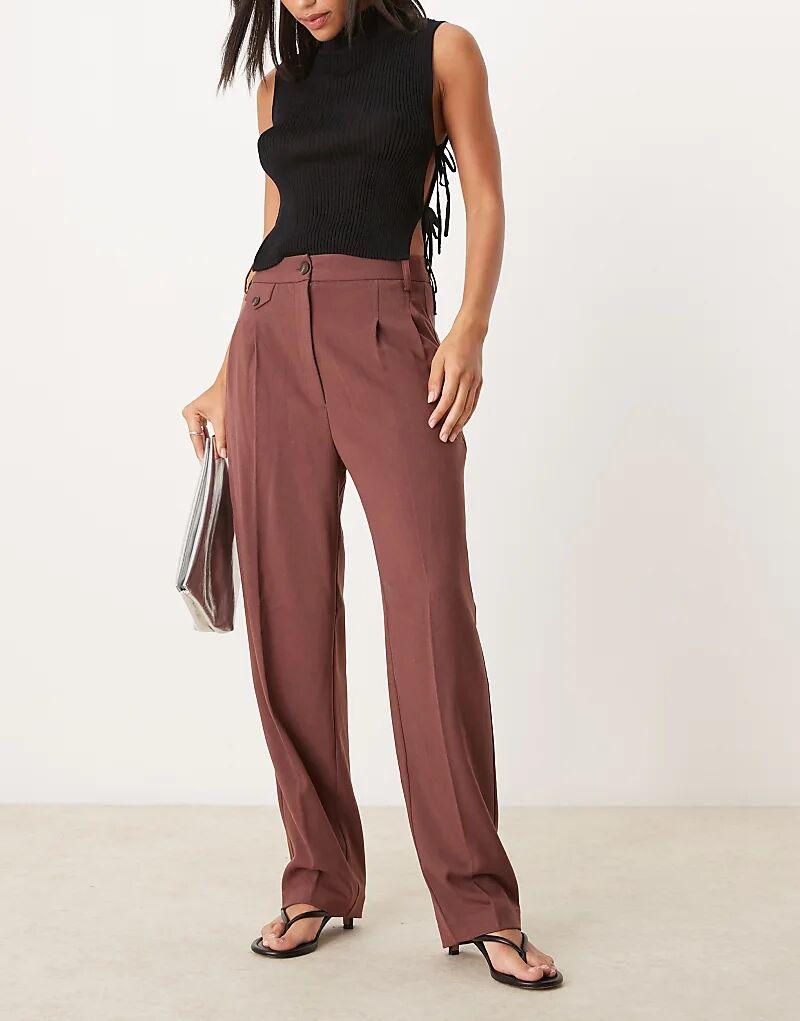 Брюки прямого кроя с язычком бордового цвета ASOS DESIGN
Брюки прямого кроя с язычком бордового цвета ASOS DESIGN