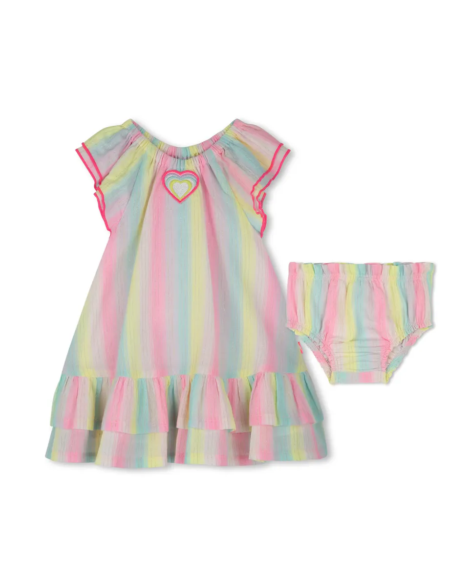 Комплект платья для девочки с рюшами и чехлом для подгузника Billieblush, многоцветный 
Комплект платья для девочки с рюшами и чехлом для подгузника Billieblush, многоцветный