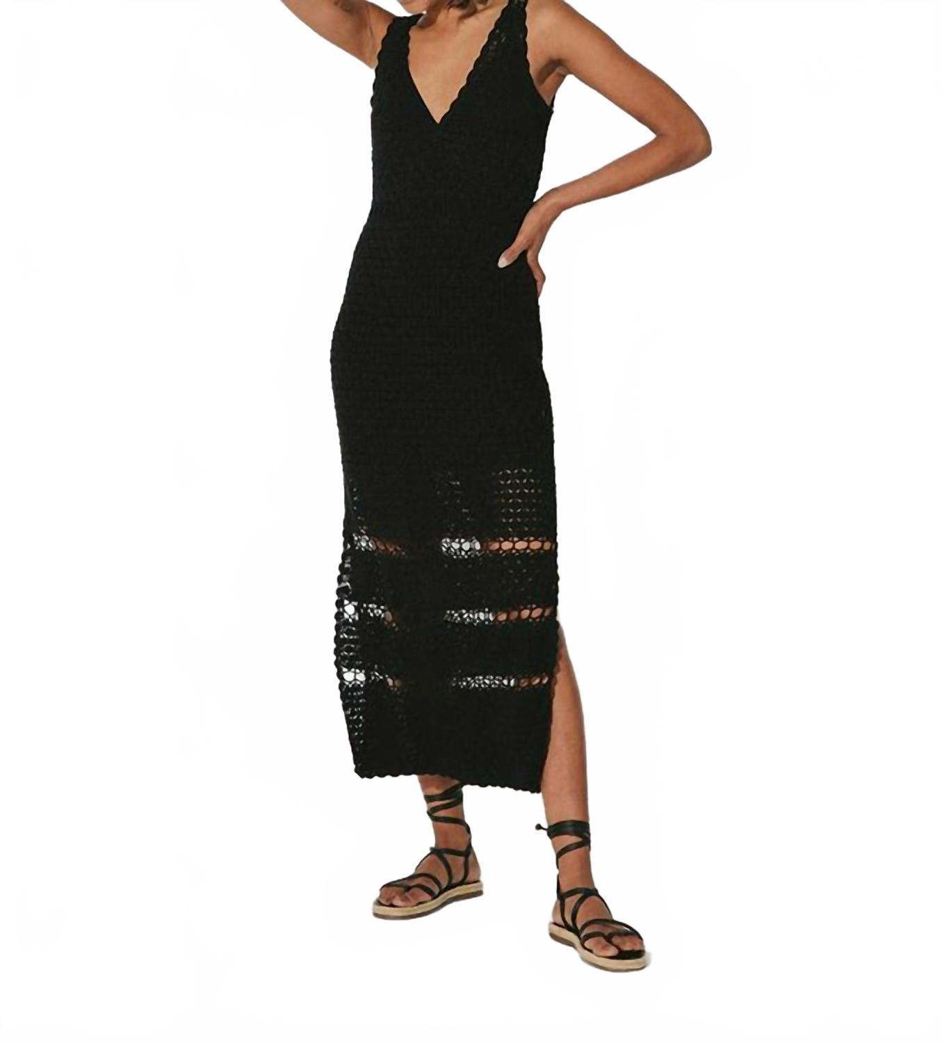 Черное платье миди Diah с кружевной вязкой Cleobella
Черное платье миди Diah с кружевной вязкой Cleobella