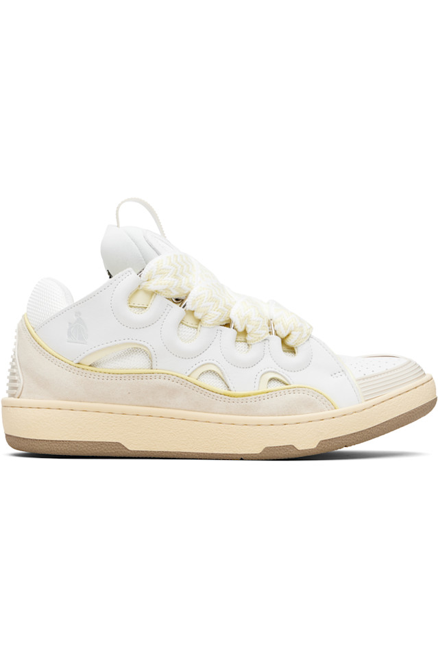 Lanvin Кроссовки из кожи цвета слоновой кости и желтого оттенка
Lanvin Кроссовки из кожи цвета слоновой кости и желтого оттенка