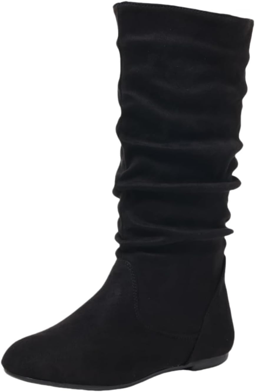 Женские сапоги AYziemezm до колена с широким голенищем, плоский низкий каблук, мягкие, с круглым носком, боковой молнией, нарядные высокие сапоги, удобные, больших размеров, с нескользящей подошвой, черный
Женские сапоги AYziemezm до колена с широким голенищем, плоский низкий каблук, мягкие, с круглым носком, боковой молнией, нарядные высокие сапоги, удобные, больших размеров, с нескользящей подошвой, черный