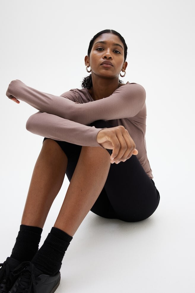 Полупрозрачная рубашка из джерси H&M, розовый 
Полупрозрачная рубашка из джерси H&M, розовый