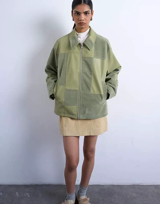 Зеленая куртка на молнии из искусственной замши Topshop
Зеленая куртка на молнии из искусственной замши Topshop