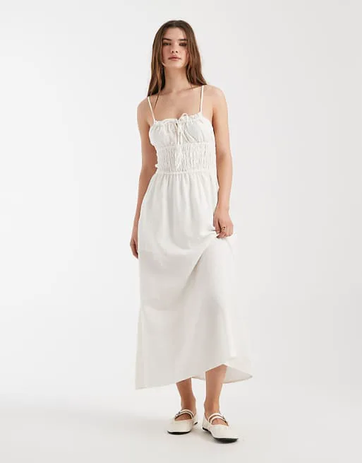 Кокосовое льняное платье миди с бретелями Cotton On Haven
Кокосовое льняное платье миди с бретелями Cotton On Haven