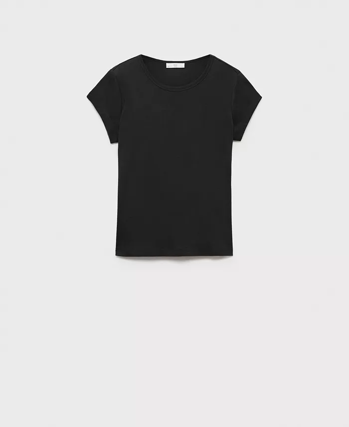 Женская хлопковая футболка с коротким рукавом MANGO, черный
Женская хлопковая футболка с коротким рукавом MANGO, черный