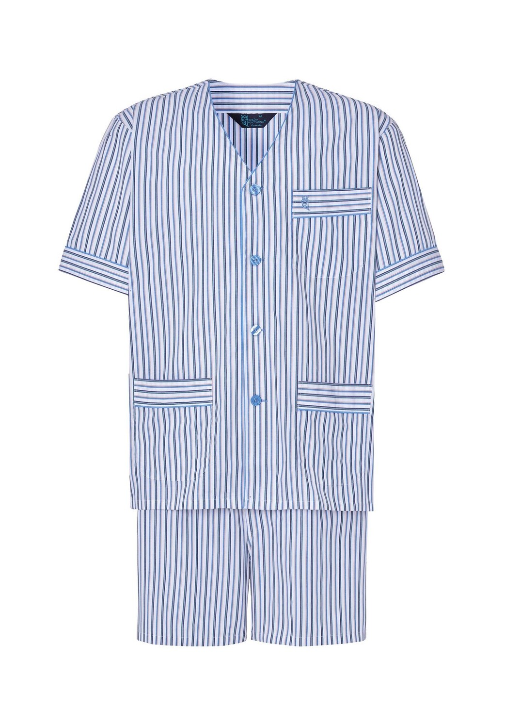 Мужская короткая пижама для дзюдо из поплина в полоску белая El Búho NOCTURNO
Мужская короткая пижама для дзюдо из поплина в полоску белая El Búho NOCTURNO