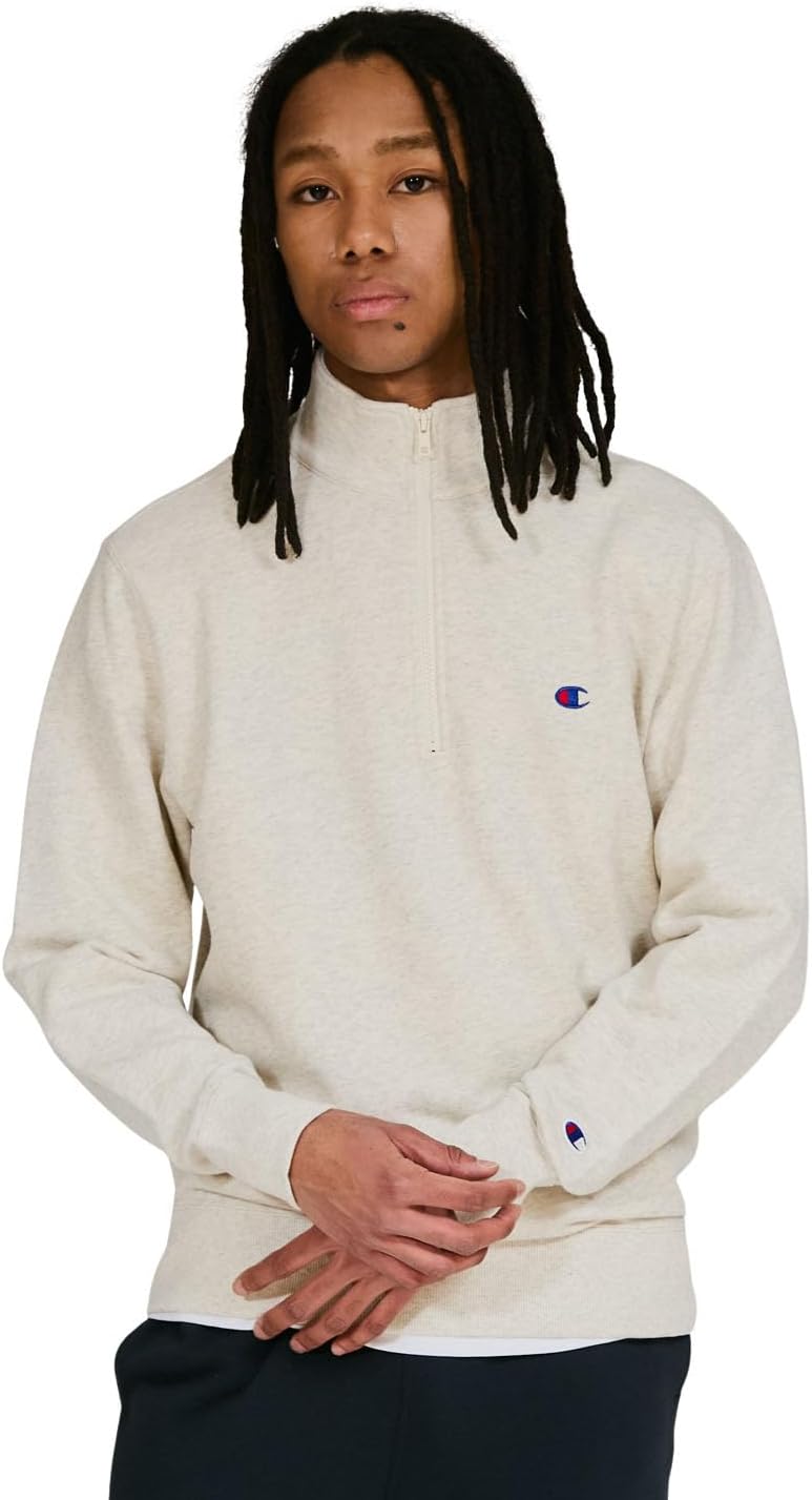 Мужская толстовка Champion с длинным рукавом, вышитым логотипом в одной точке и застежкой-молнией до середины груди, овсяный
Мужская толстовка Champion с длинным рукавом, вышитым логотипом в одной точке и застежкой-молнией до середины груди, овсяный