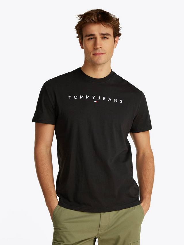 Хлопчатобумажная приталенная футболка с линейным логотипом с коротким рукавом Tommy Hilfiger, черный
Хлопчатобумажная приталенная футболка с линейным логотипом с коротким рукавом Tommy Hilfiger, черный