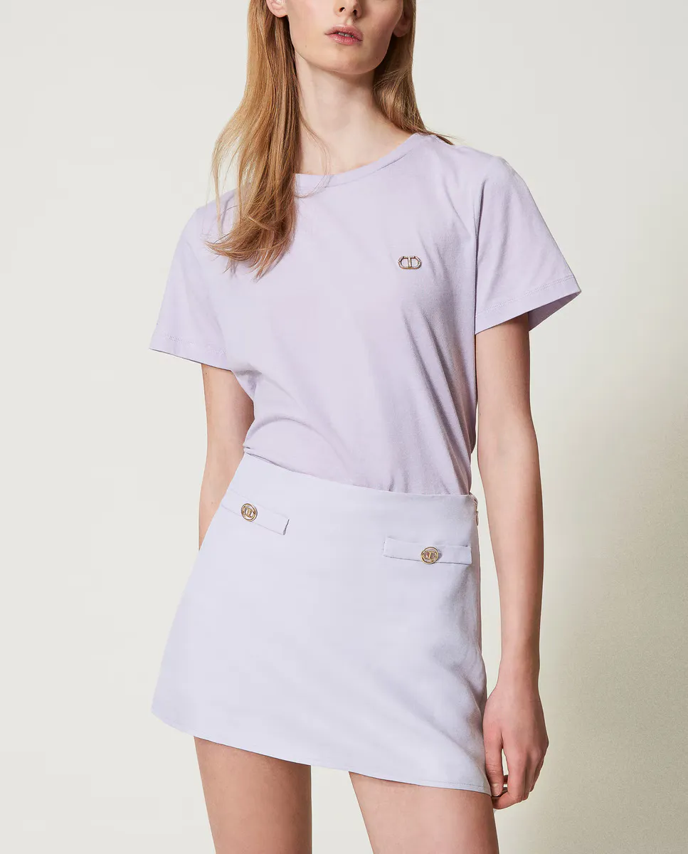 Женская футболка с логотипом из стразов Twinset, фиолетовый
Женская футболка с логотипом из стразов Twinset, фиолетовый