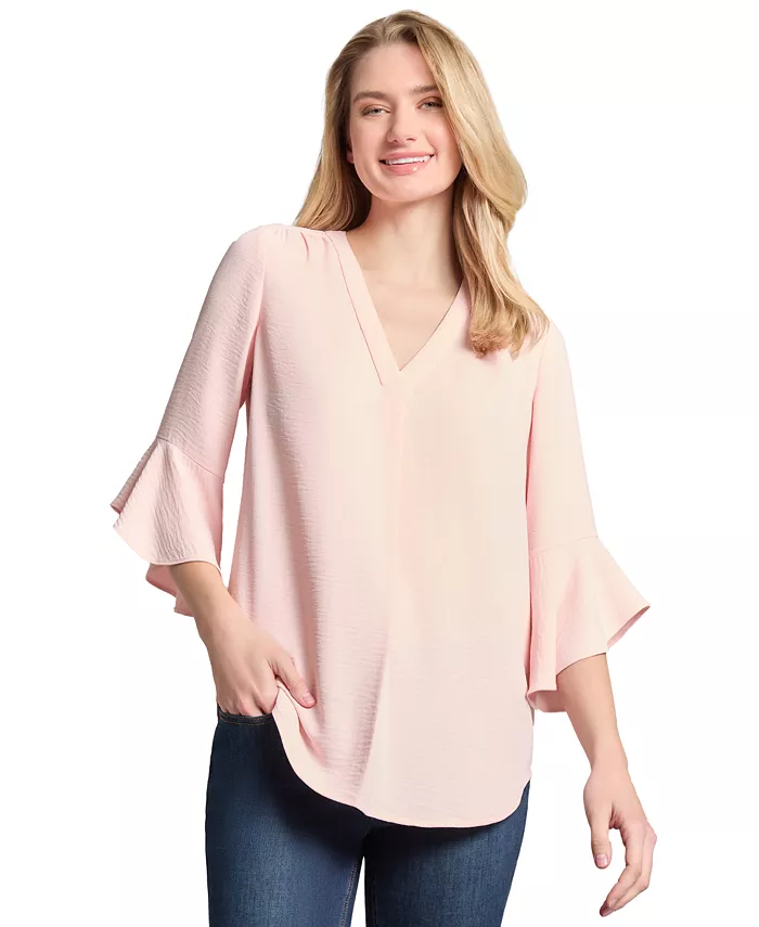 Женская блузка с V-образным вырезом и расклешенными рукавами Jones New York, розовый
Женская блузка с V-образным вырезом и расклешенными рукавами Jones New York, розовый