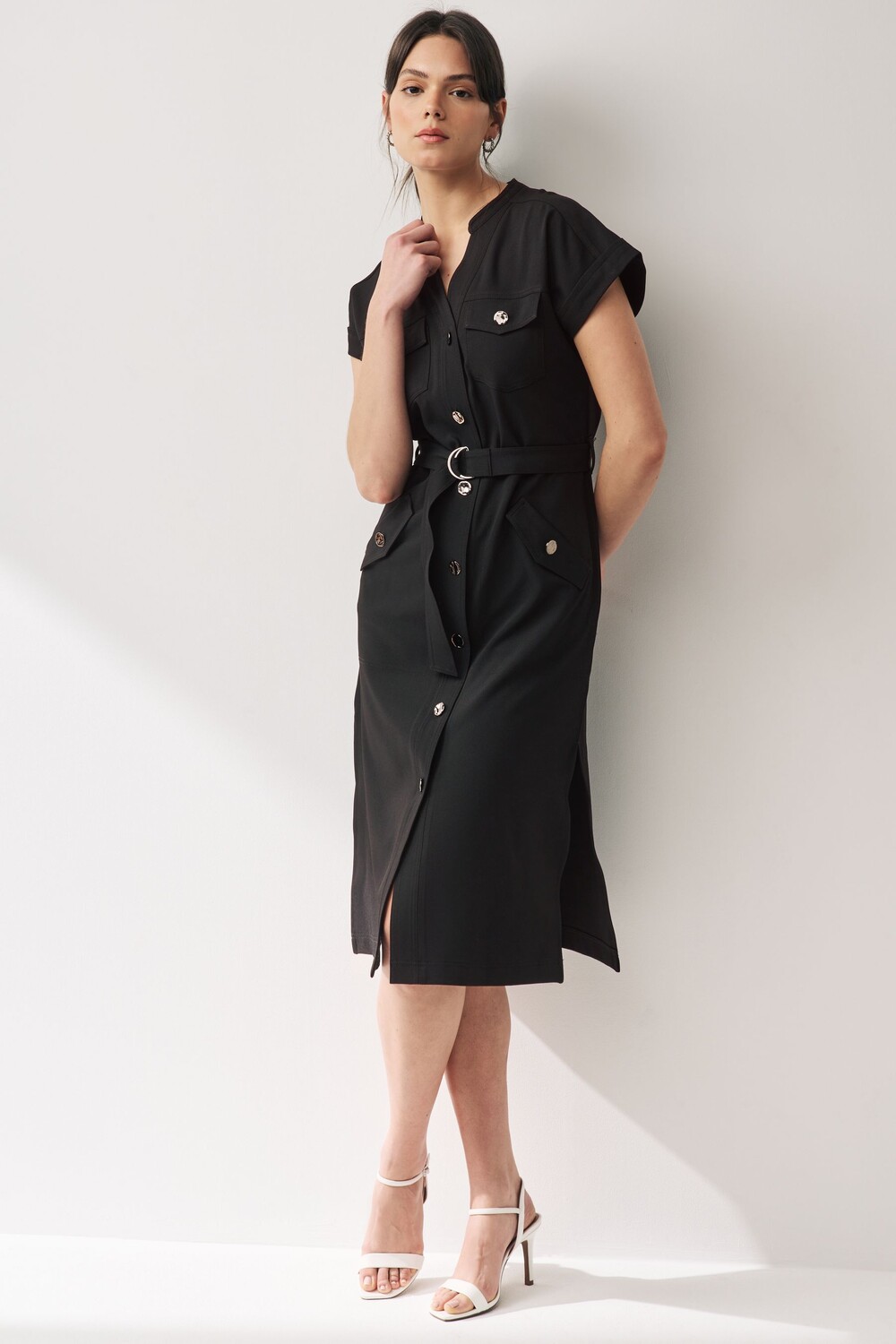 Платье миди в стиле милитари Next, черный
Платье миди в стиле милитари Next, черный