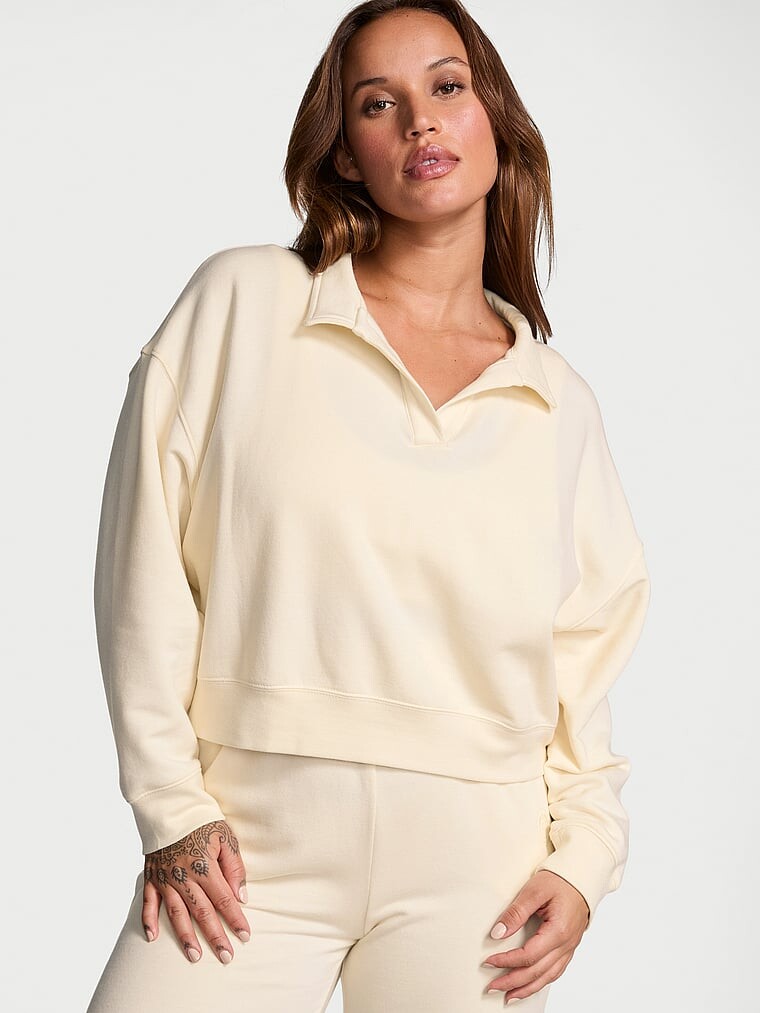 Пуловер с воротником из начесаного модального флиса Victoria'S Secret, мультиколор 
Пуловер с воротником из начесаного модального флиса Victoria'S Secret, мультиколор