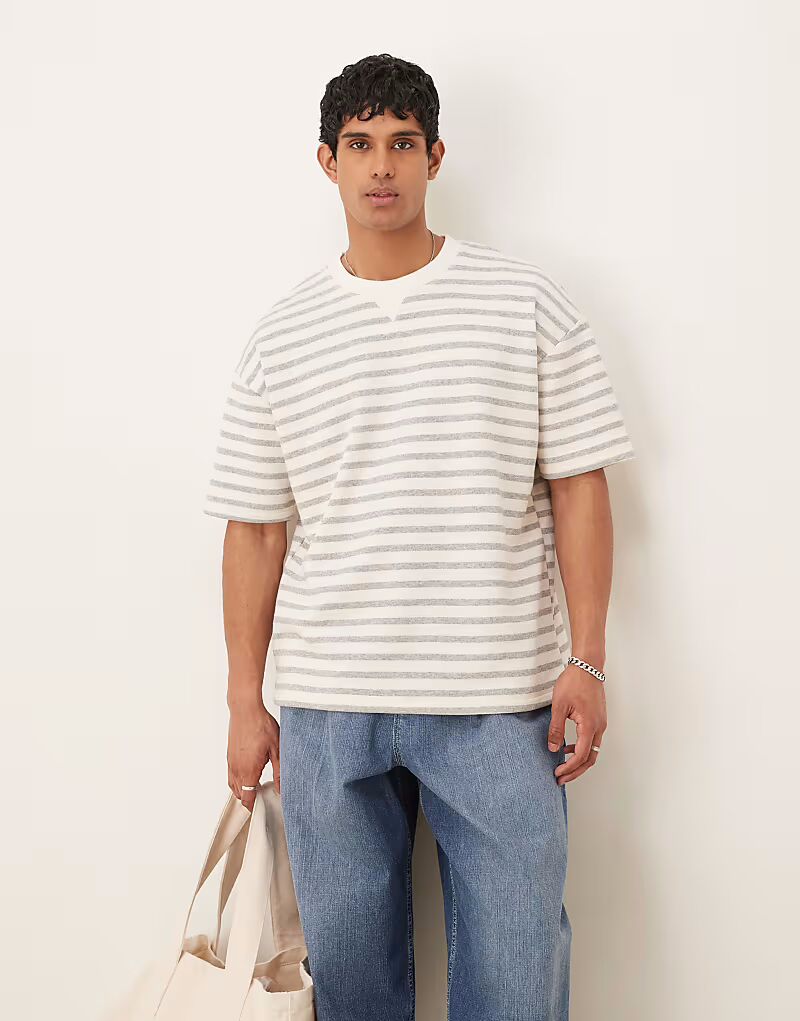 Футболка свободного кроя ASOS DESIGN в полоску цвета экрю
Футболка свободного кроя ASOS DESIGN в полоску цвета экрю