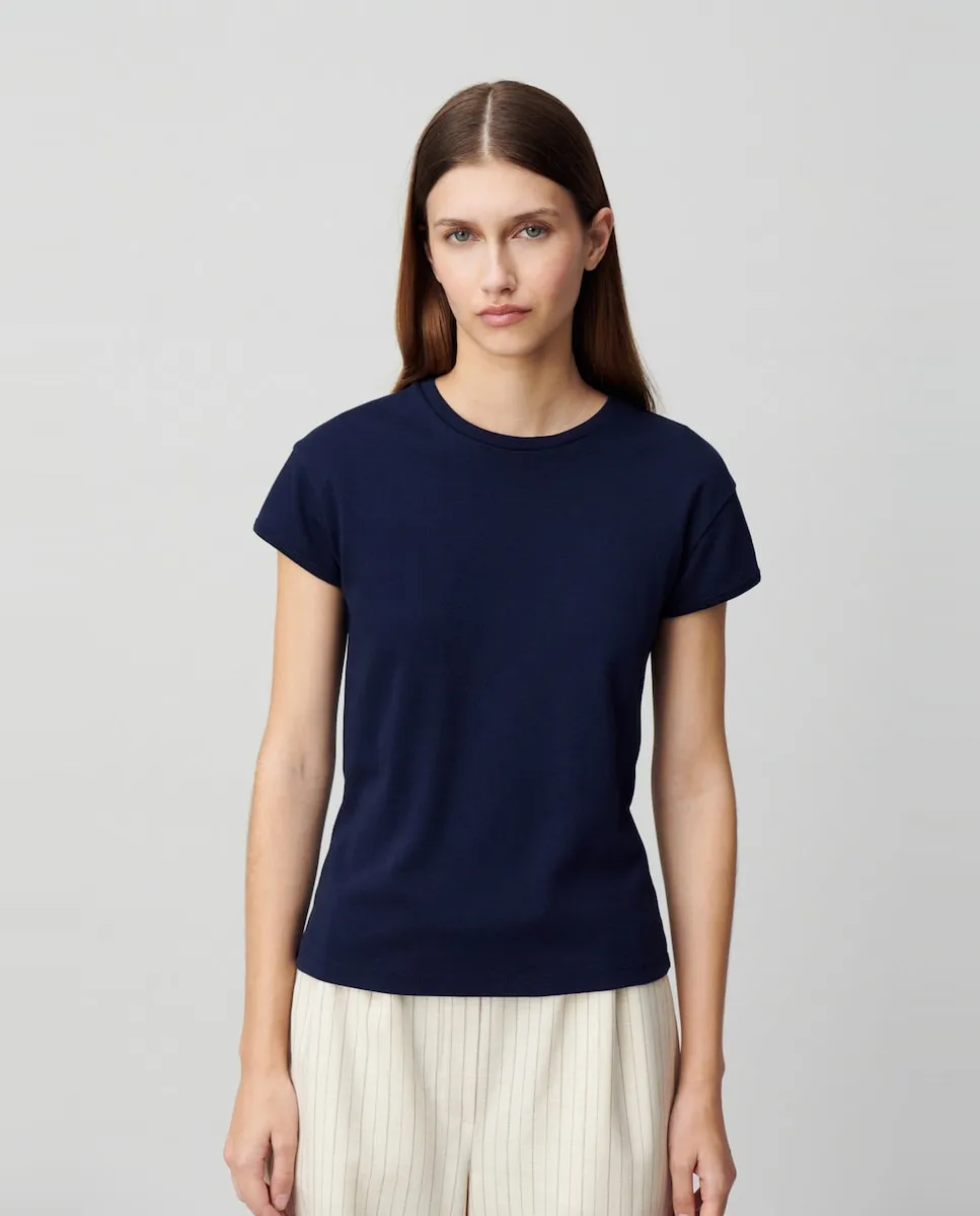 Женская футболка с короткими рукавами из 100% хлопка Claudie Pierlot, тёмно-синий
Женская футболка с короткими рукавами из 100% хлопка Claudie Pierlot, тёмно-синий