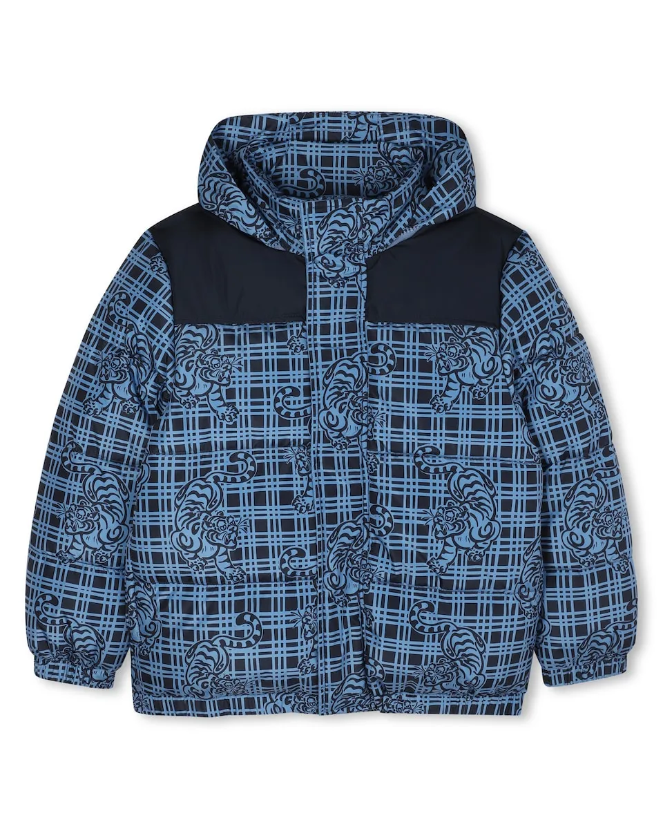 Детский пуховик с капюшоном и принтом Kenzo Kids, синий
Детский пуховик с капюшоном и принтом Kenzo Kids, синий