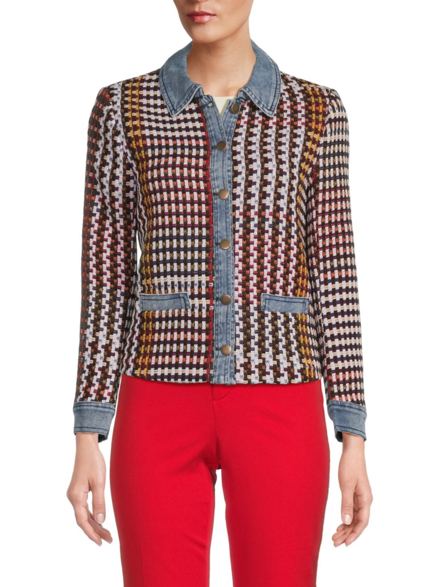 Куртка в смешанной технике Ecru, белый мульти 
Куртка в смешанной технике Ecru, белый мульти