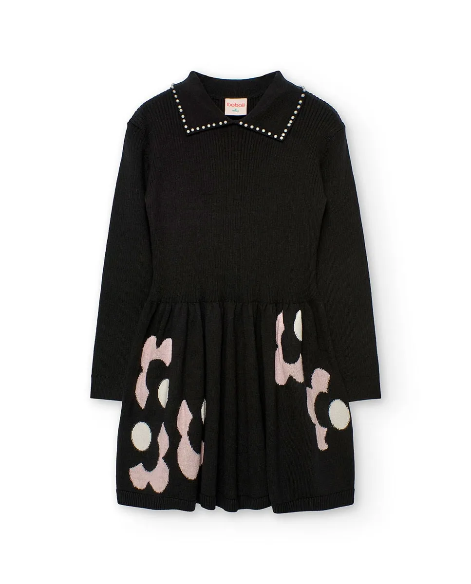 Детское платье для девочки с длинными рукавами и воротником-стойкой Boboli, черный/белый
Детское платье для девочки с длинными рукавами и воротником-стойкой Boboli, черный/белый