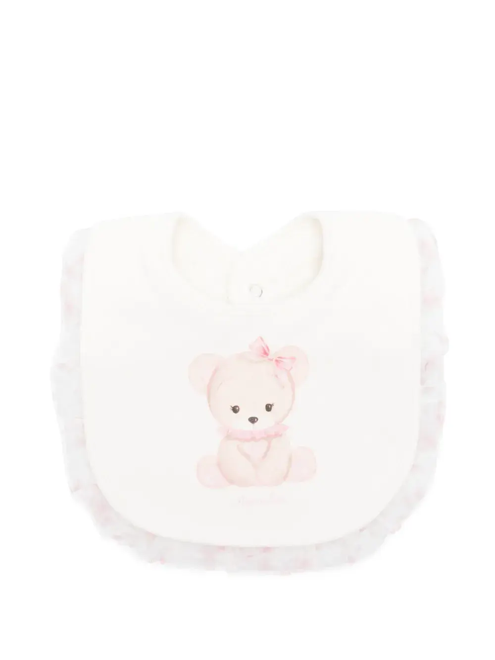 Нагрудник с рюшами и принтом медвежонка Monnalisa, белый
Нагрудник с рюшами и принтом медвежонка Monnalisa, белый