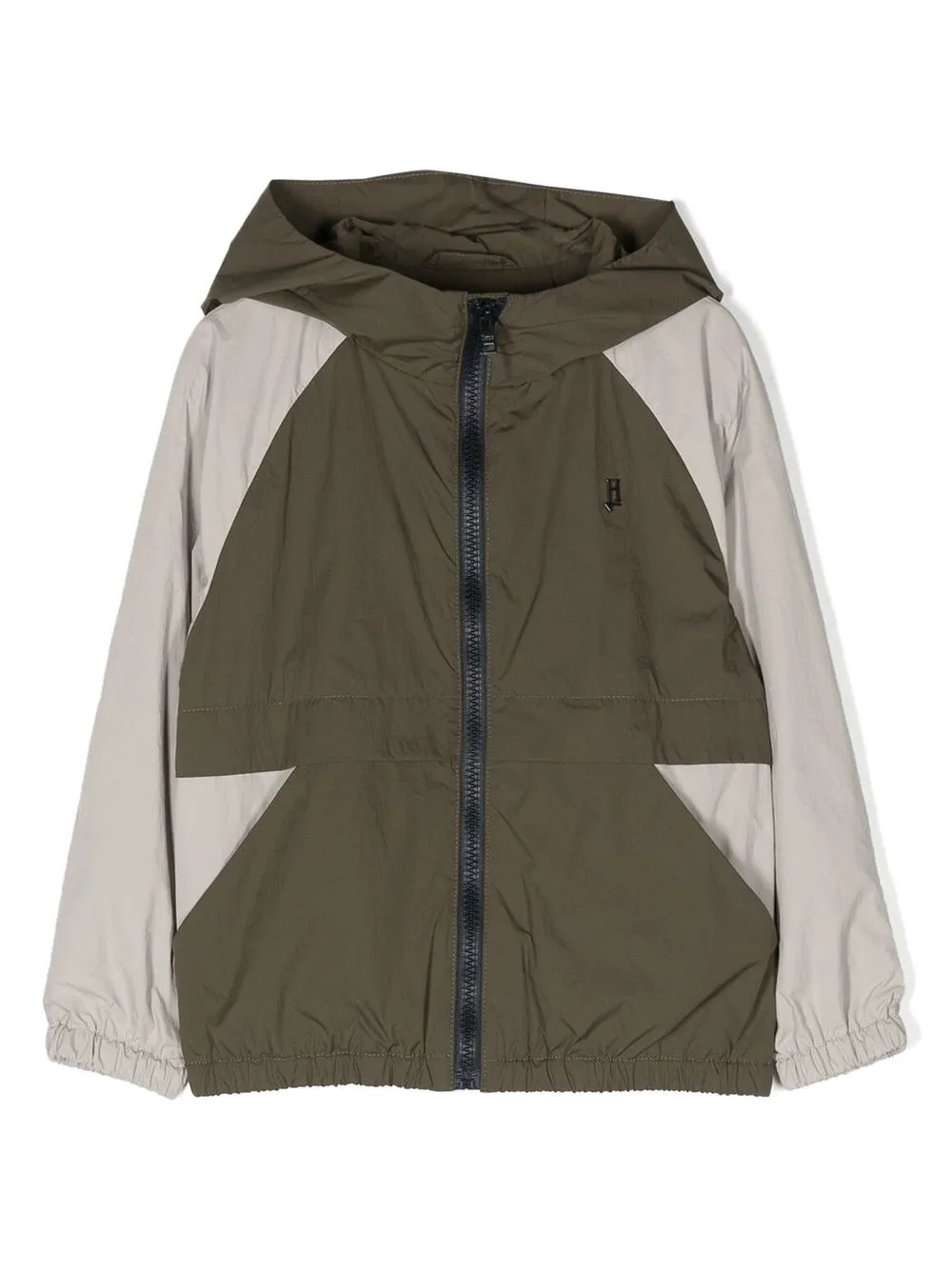 Куртка в стиле колор-блок с капюшоном Herno Kids, серый 
Куртка в стиле колор-блок с капюшоном Herno Kids, серый