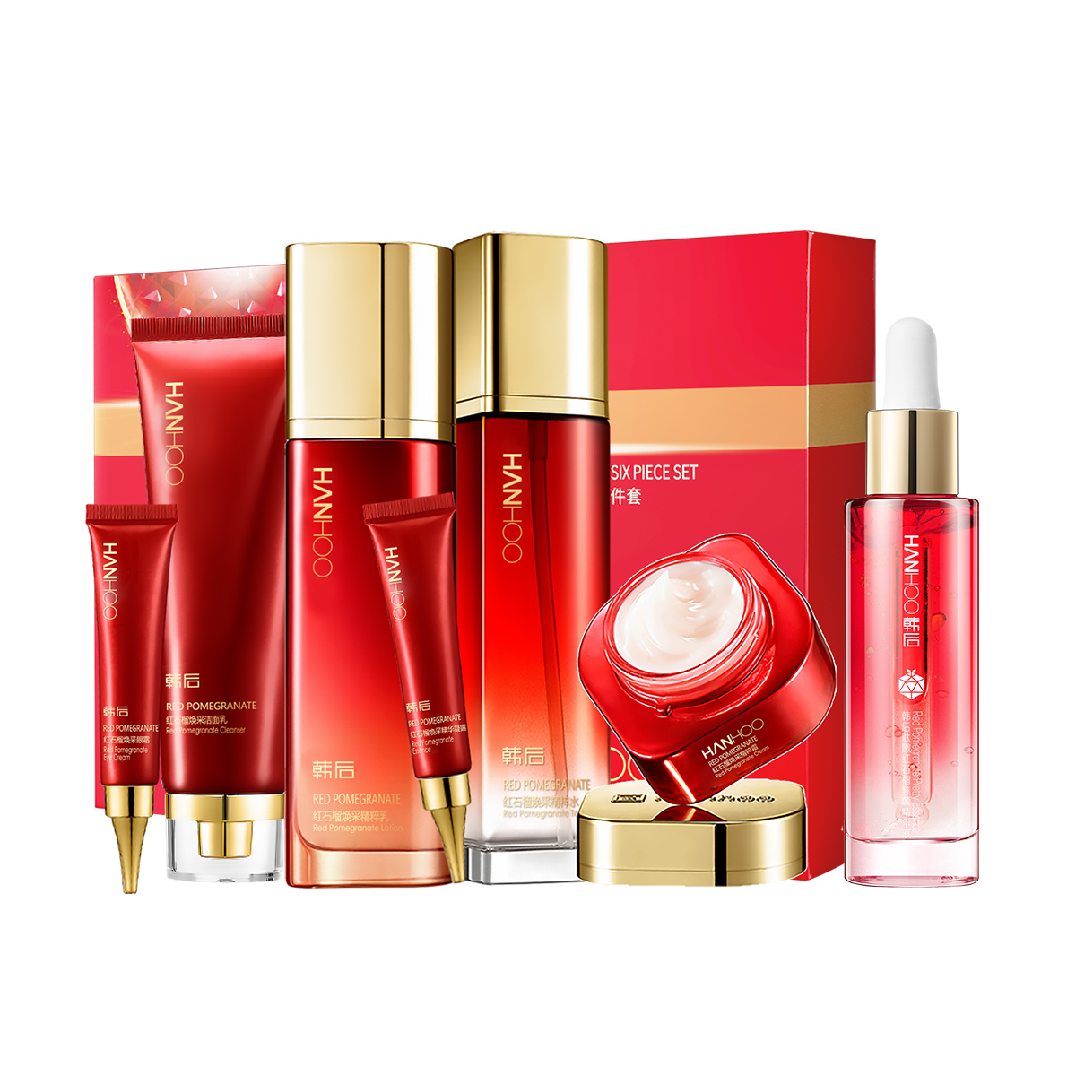 HANHOO Красный гранат сияющий набор для ухода за кожей подтягивающий увлажняющий и питающий 7-предметный набор/8-предметный набор
HANHOO Красный гранат сияющий набор для ухода за кожей подтягивающий увлажняющий и питающий 7-предметный набор/8-предметный набор