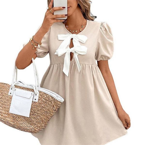 Женское платье-бэбидол с коротким рукавом и бантом Yesfashion
Женское платье-бэбидол с коротким рукавом и бантом Yesfashion