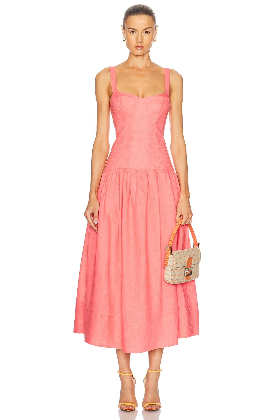 Платье миди с корсетом и заниженной талией Makenna Nicholas, Papaya
Платье миди с корсетом и заниженной талией Makenna Nicholas, Papaya