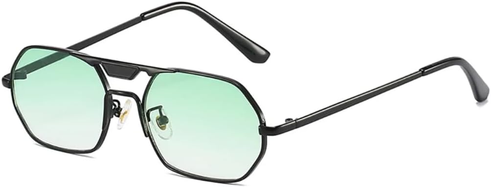 Популярные модные женские солнцезащитные очки с двойной перемычкой, многоугольными и квадратными металлическими линзами, ретро-градиентные, с защитой от УФ-излучения UV400, модные мужские очки TVTBBVV, Black Green Gradient
Популярные модные женские солнцезащитные очки с двойной перемычкой, многоугольными и квадратными металлическими линзами, ретро-градиентные, с защитой от УФ-излучения UV400, модные мужские очки TVTBBVV, Black Green Gradient