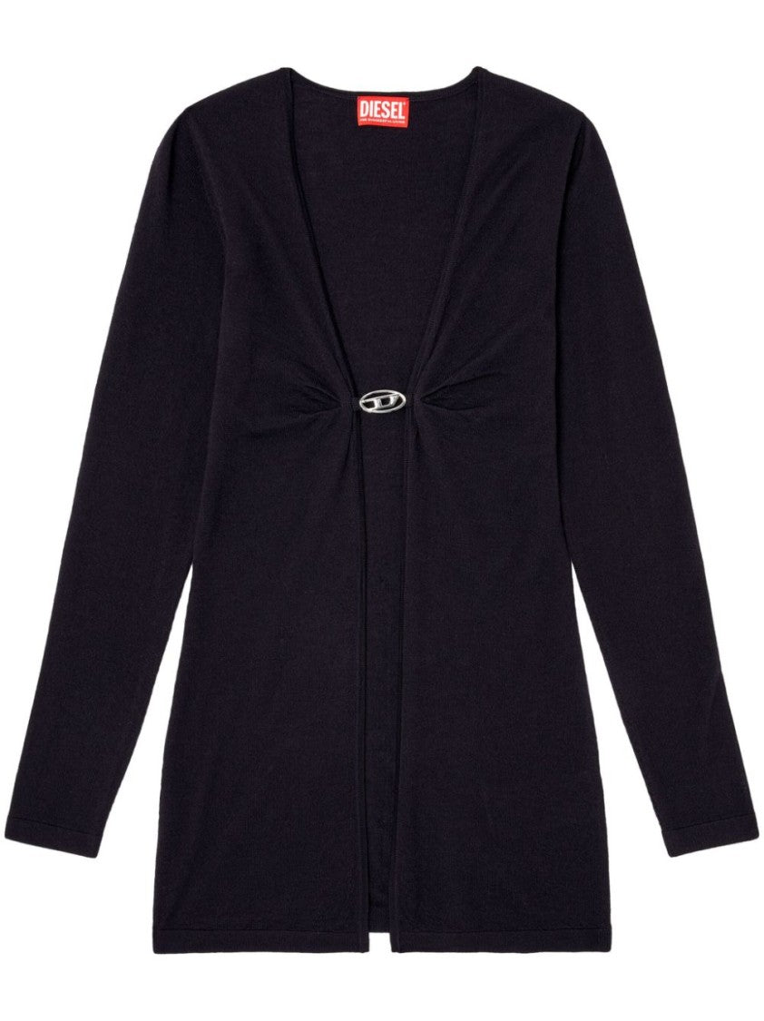 Черный свитер с глубоким V-вырезом и декоративной складкой Diesel
Черный свитер с глубоким V-вырезом и декоративной складкой Diesel