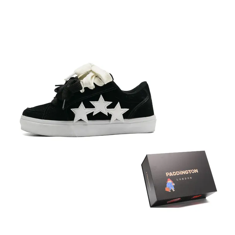 Paddington Bears Низкие скейтерские кроссовки унисекс черные с двойной шнуровкой, цвет Black (Double Shoelace Design)
Paddington Bears Низкие скейтерские кроссовки унисекс черные с двойной шнуровкой, цвет Black (Double Shoelace Design)