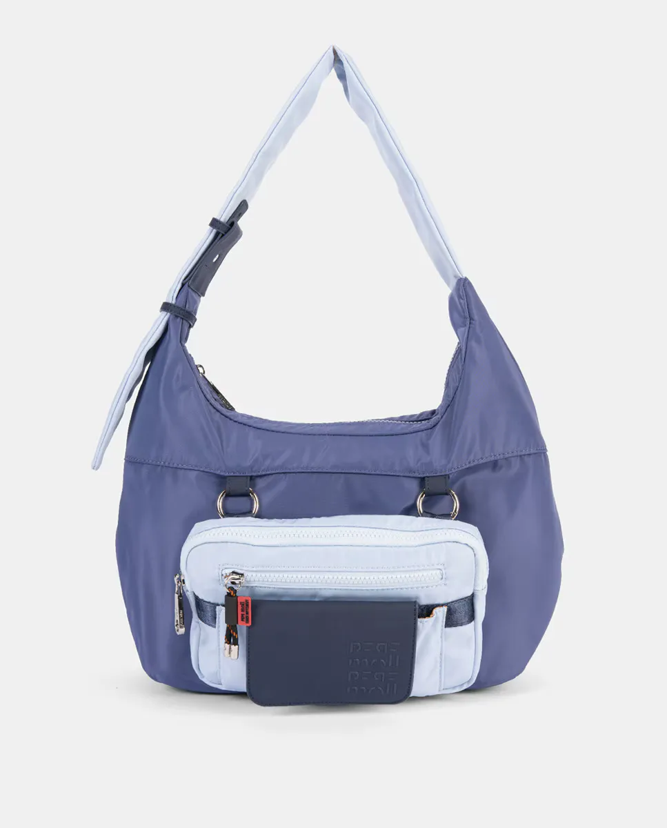 Двухцветная нейлоновая сумка-гондола с застежкой-молнией и регулируемой ручкой. Небольшая сумка, прикрепленная спереди, снимается для индивидуального использования Pepe Moll, синий
Двухцветная нейлоновая сумка-гондола с застежкой-молнией и регулируемой ручкой. Небольшая сумка, прикрепленная спереди, снимается для индивидуального использования Pepe Moll, синий
