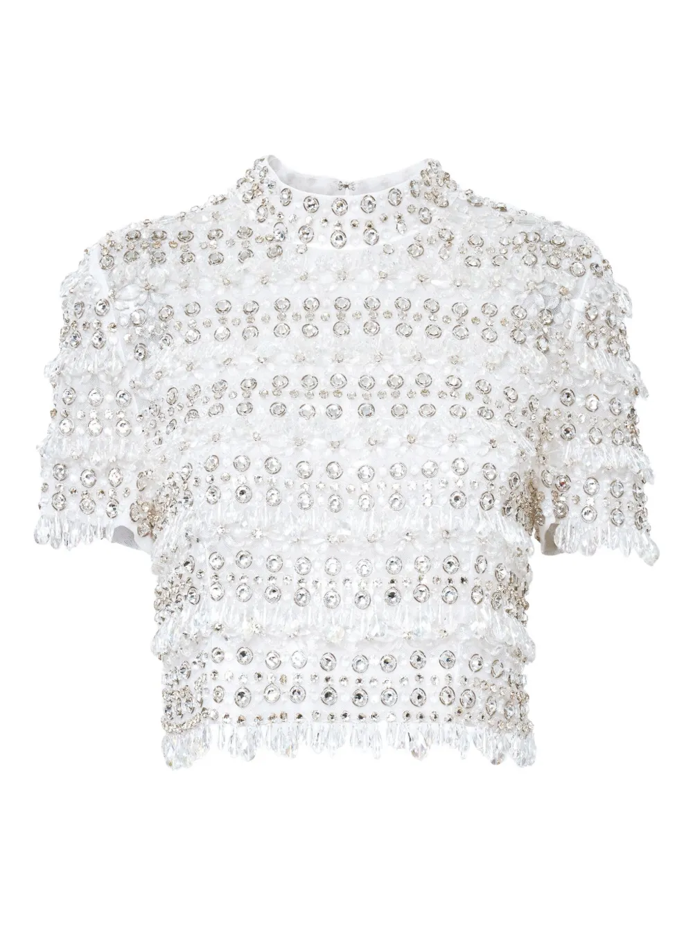 Топ с короткими рукавами и кристаллами Carolina Herrera, белый
Топ с короткими рукавами и кристаллами Carolina Herrera, белый