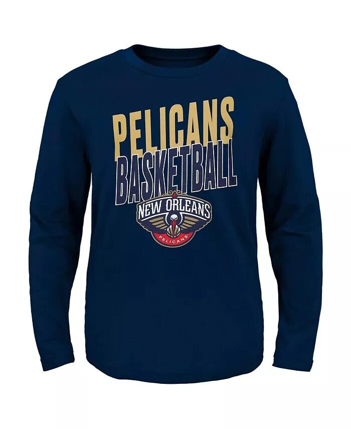 Темно-синяя футболка с длинными рукавами Little Boys and Girls New Orleans Pelicans Showtime Outerstuff, синий
Темно-синяя футболка с длинными рукавами Little Boys and Girls New Orleans Pelicans Showtime Outerstuff, синий