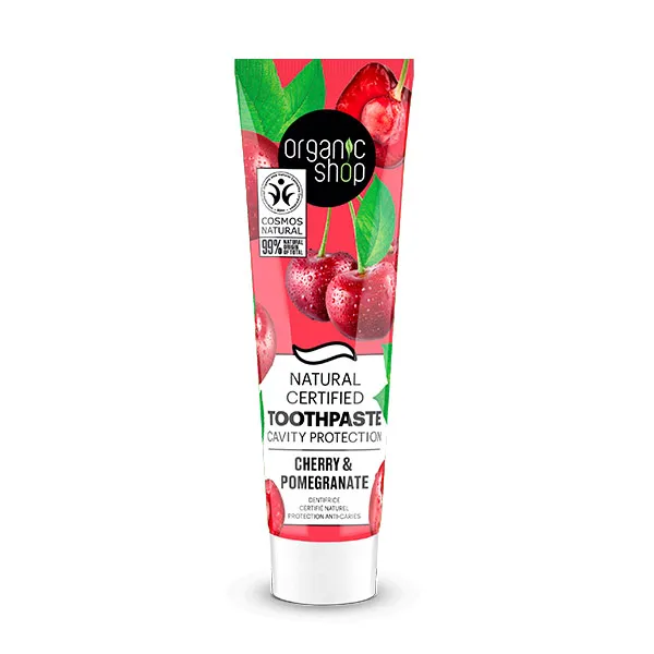 Отбеливающая зубная паста Natural Certified Toothpaste Cherry & Pomegranate Organic Shop, 100 g
Отбеливающая зубная паста Natural Certified Toothpaste Cherry & Pomegranate Organic Shop, 100 g