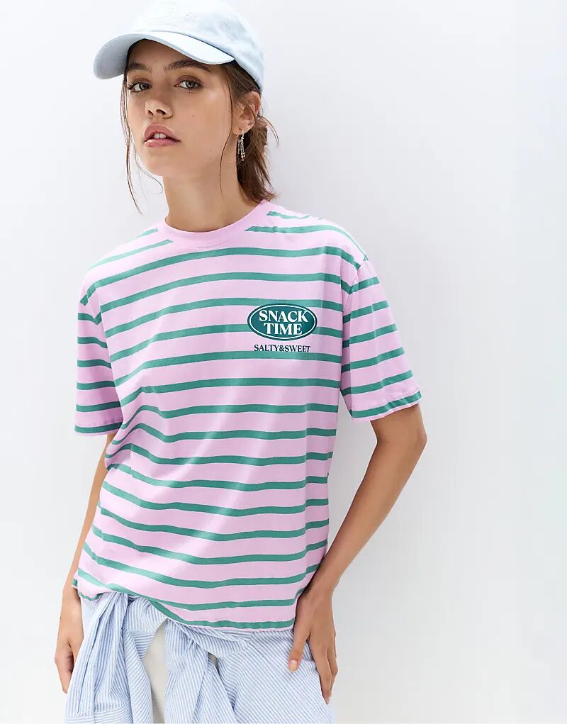 Футболка Pull&Bear с полосками и графикой в полоску
Футболка Pull&Bear с полосками и графикой в полоску