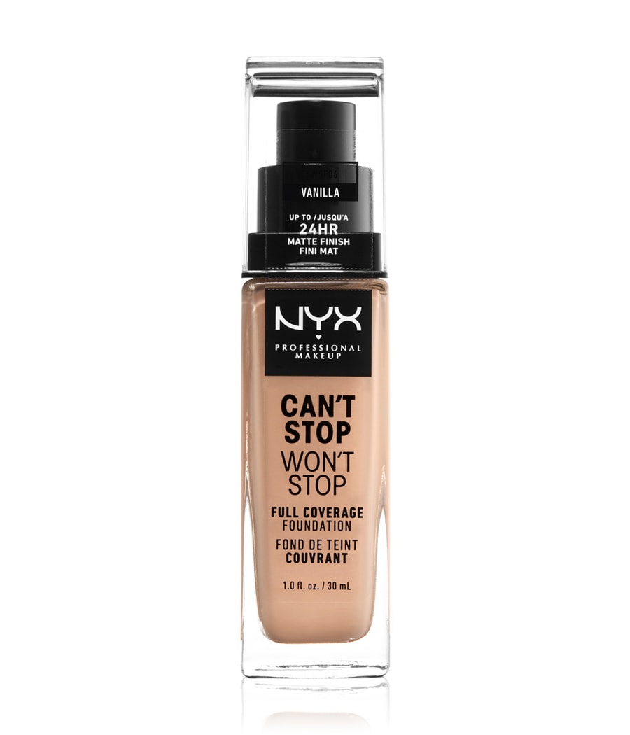 Жидкая основа NYX Professional Makeup Can't Stop Won't Stop 24-Hour Foundation, Nr. 06 - Vanilla, 30 ml
Жидкая основа NYX Professional Makeup Can't Stop Won't Stop 24-Hour Foundation, Nr. 06 - Vanilla, 30 ml