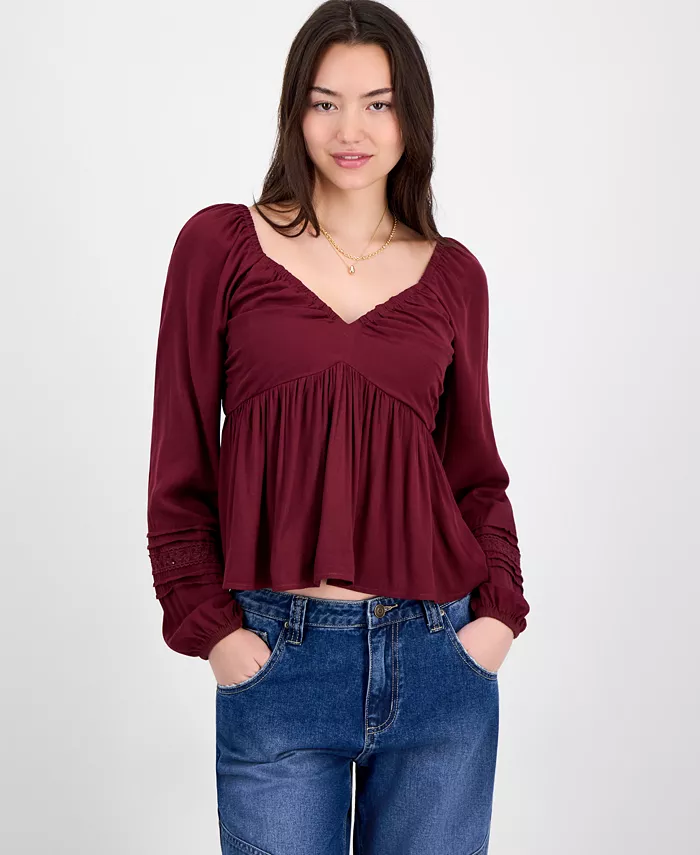 Блузка для юниоров с V-образным вырезом и кружевными вставками Self Esteem, красный
Блузка для юниоров с V-образным вырезом и кружевными вставками Self Esteem, красный