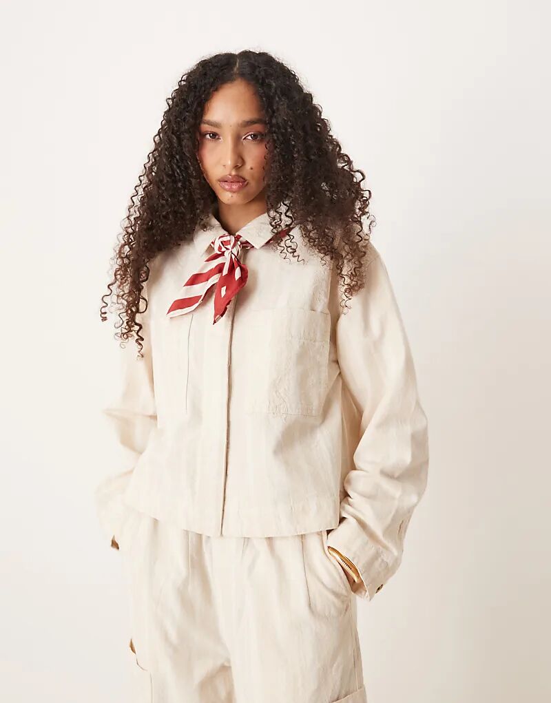 Куртка ASOS DESIGN в стиле кэжуал с карманами в полоску цвета экрю, Белый, Куртка ASOS DESIGN в стиле кэжуал с карманами в полоску цвета экрю
Куртка ASOS DESIGN в стиле кэжуал с карманами в полоску цвета экрю, Белый, Куртка ASOS DESIGN в стиле кэжуал с карманами в полоску цвета экрю