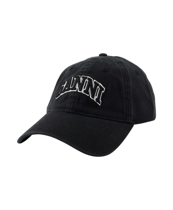 Черная хлопковая вышитая кепка Ganni, черный
Черная хлопковая вышитая кепка Ganni, черный